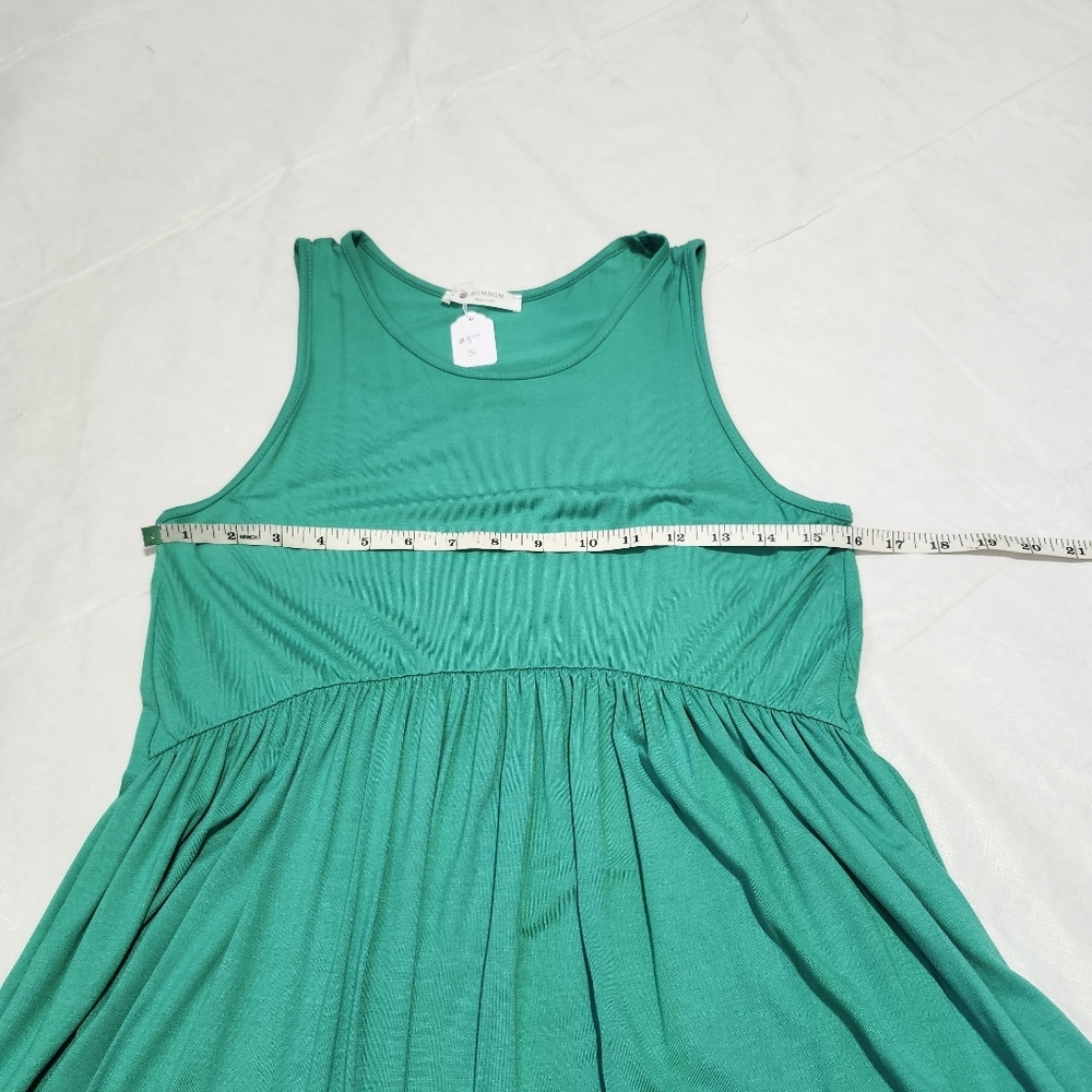Bombom Sleeveless Kelly Green Babydoll Tank Top - Picture 6 of 9
